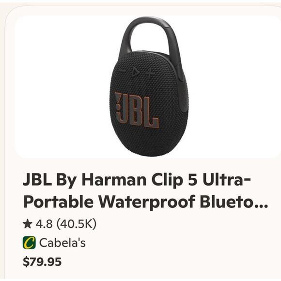 JBL Clip 5 – Rugged, Waterproof, Clip-On Bluetooth Speaker, 12H Playtime SEALED - Picture 4 of 10